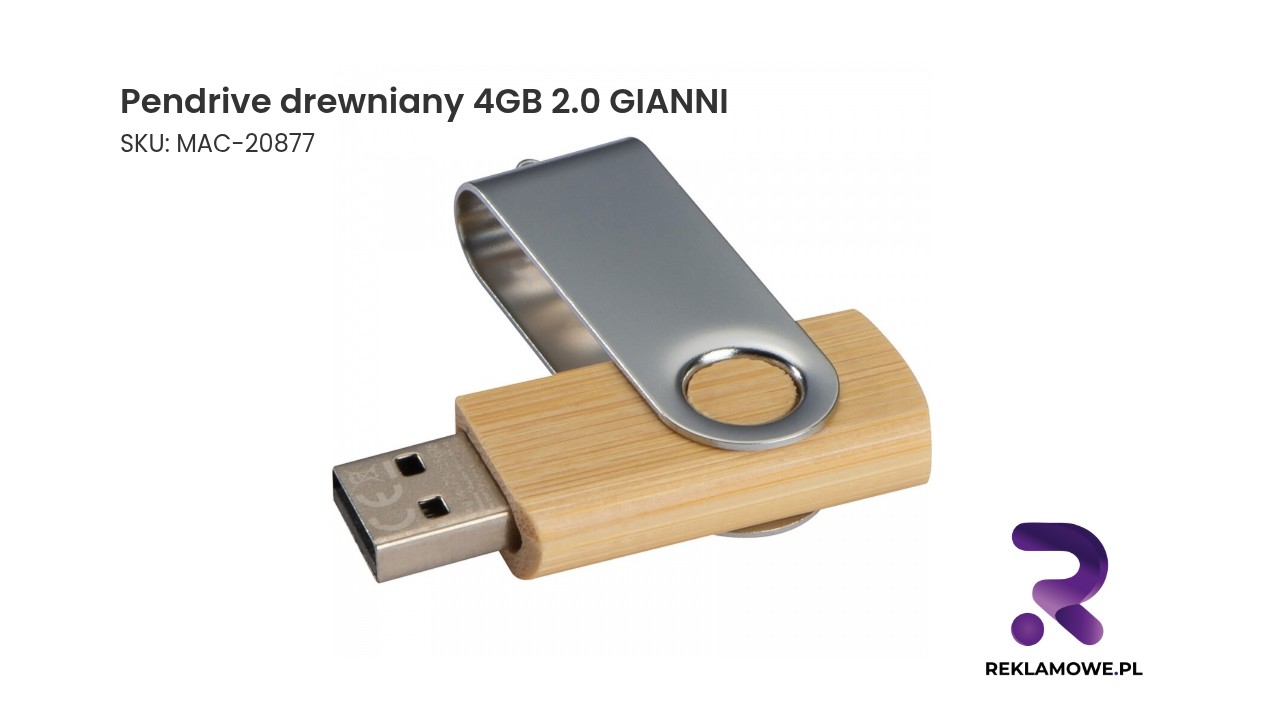 Pendrive drewniany 4GB 2.0 GIANNI - stylowy pamięć USB
