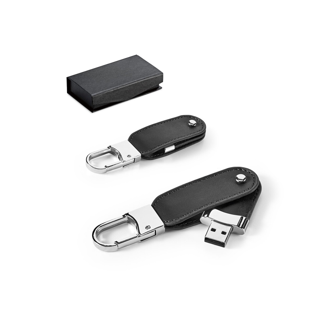 BRAGG 8GB. Pamięć USB o pojemności 8 GB z PU i karabińczykiem 97438_set