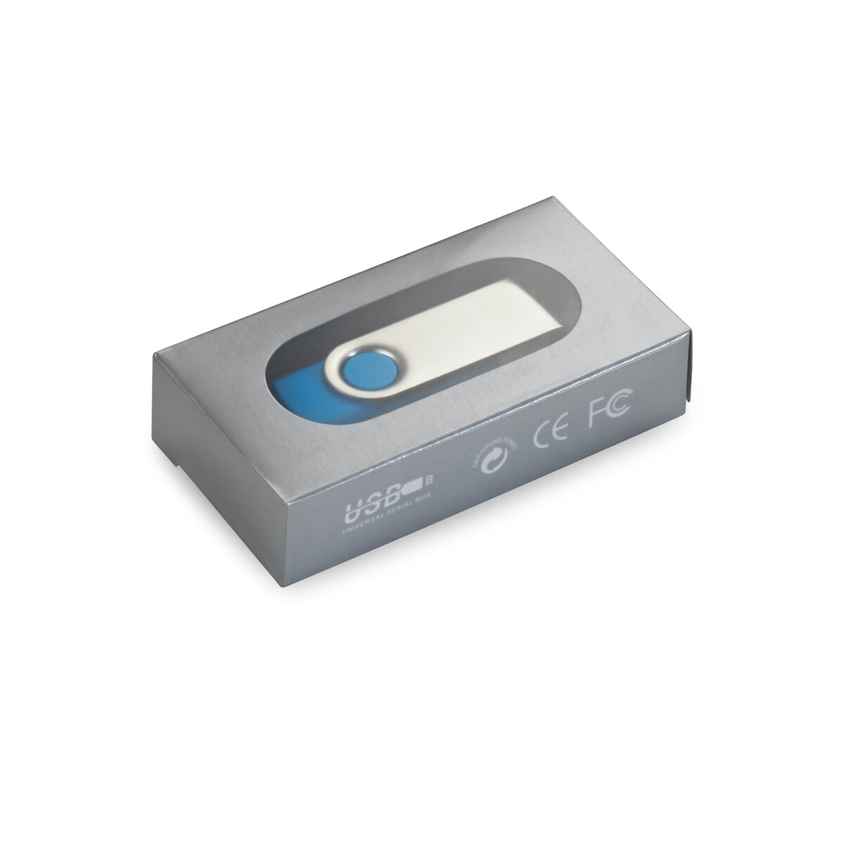 Pendrive reklamowy claudius 4gb. pamięć flash usb 4 gb z metalowym klipsem 97548_124-box CLAUDIUS 4GB. Pamięć flash USB 4 GB z metalowym klipsem 97548_124-box