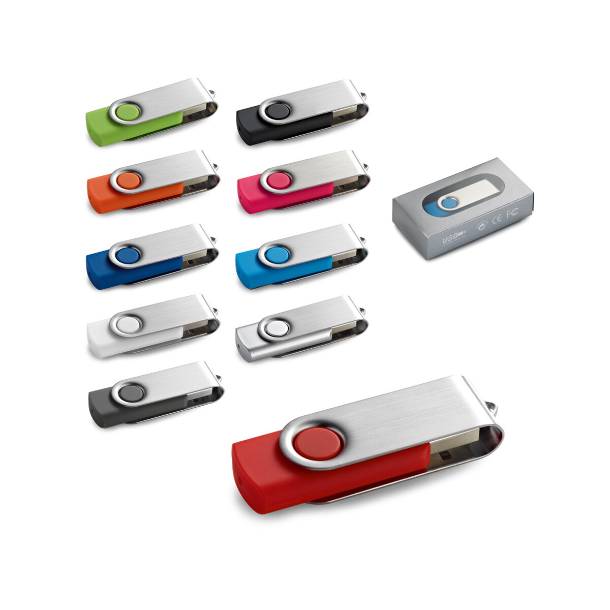 CLAUDIUS 8GB. Pamięć flash USB 8 GB z metalowym klipsem 97549_set